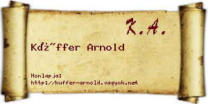 Küffer Arnold névjegykártya